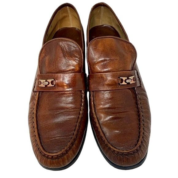 Vtg Florsheim Imperial Mens US 8D Brown Leather Loafers Slip-On Classy Shoes - Picture 6 of 11